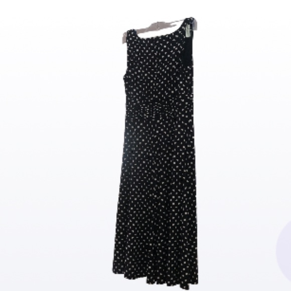 Lauren Ralph Lauren 1940s Polka Dot Sleeveless Midi Flare Dress 6